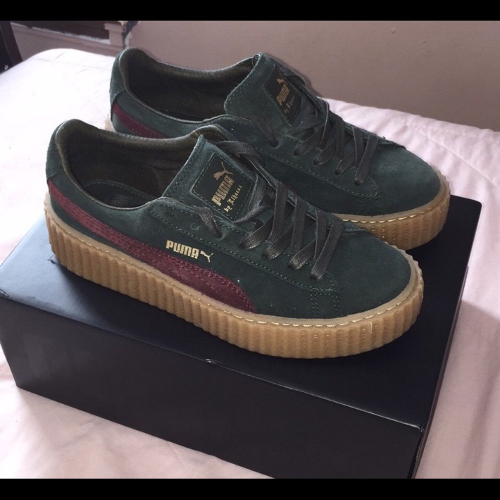 Green Bordeaux puma creepers
